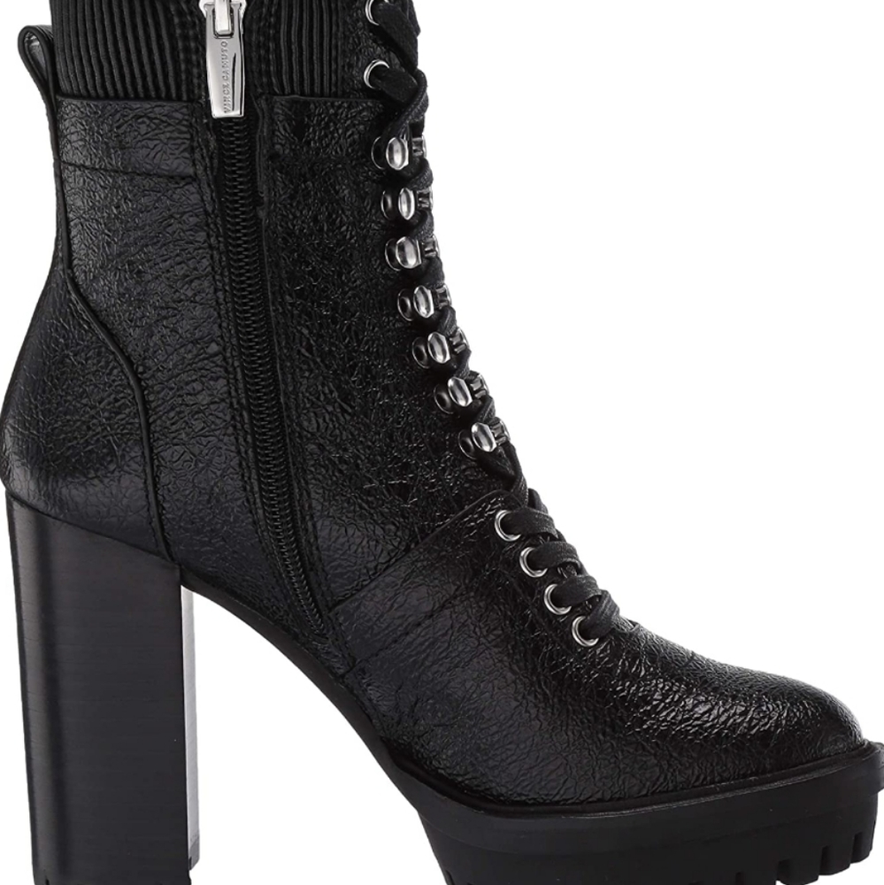 Vince Camuto Ermania Leather Platform Lace-up Bootie -7.5 - Picture 9 of 13